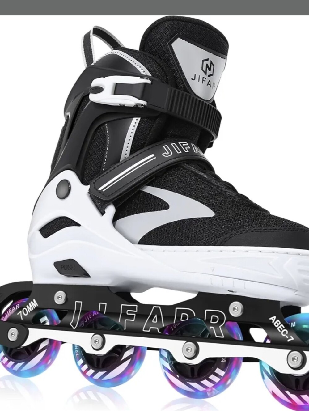 Adult/big Kid Black and White Adjustable Inline Skates (See Size Chart)